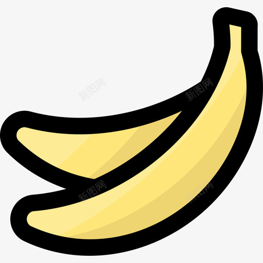 香蕉健康食品40原色图标svg_新图网 https://ixintu.com 健康食品40 原色 香蕉