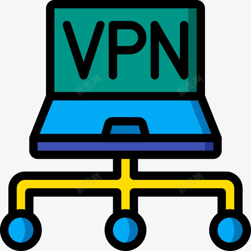 Vpn信息技术9线颜色图标svg_新图网 https://ixintu.com Vpn 信息技术9 线颜色