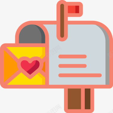 邮箱情人节5线性颜色图标图标