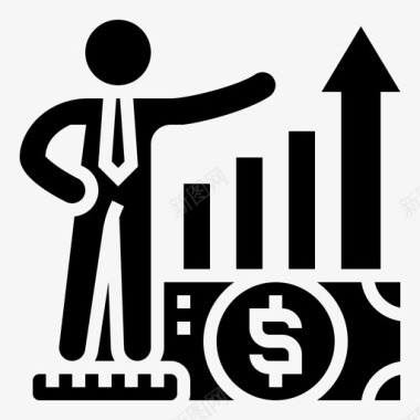 战略金融科技35字形图标图标