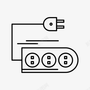 延长电缆电气插头图标图标