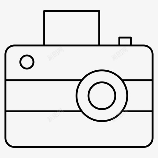 照相机咔嚓声摄影图标svg_新图网 https://ixintu.com 咔嚓 摄影 旅行 照相机 线组 细线