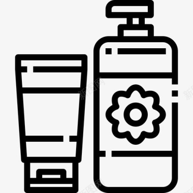 洗发水奶瓶水疗和理疗图标图标