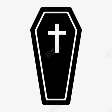 棺材盒子十字架图标图标