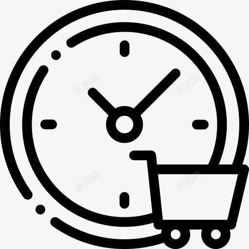 购物时间59线性图标svg_新图网 https://ixintu.com 时间59 线性 购物
