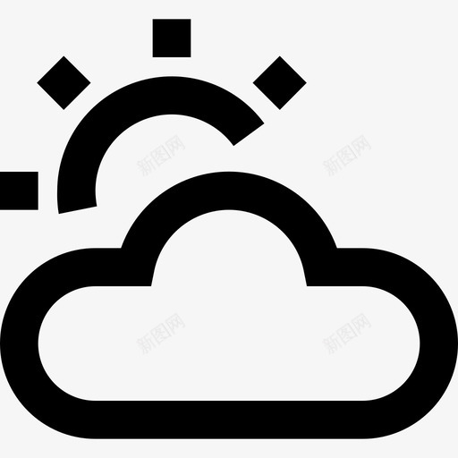 太阳云多云天气预报图标svg_新图网 https://ixintu.com 图标 多云 天气 天气图 天气预报 太阳