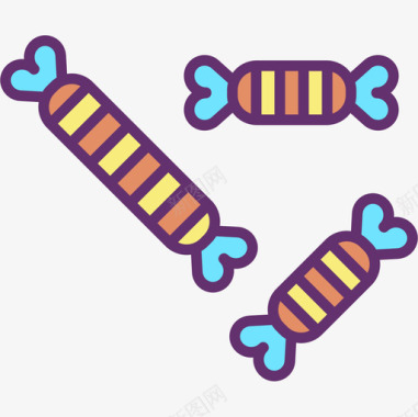 糖果派对和庆典23线性颜色图标图标