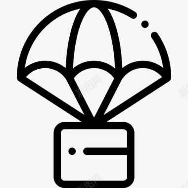 降落伞航空23直线型图标图标