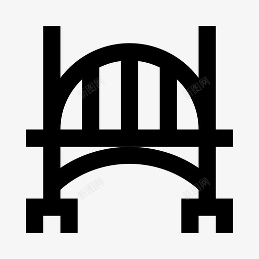 桥梁施工穿越图标svg_新图网 https://ixintu.com 2号线 建筑物 施工 桥梁 河流 穿越