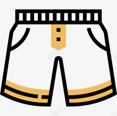 短裤衣服95黄色阴影图标图标