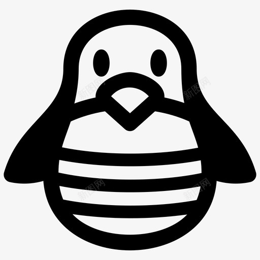 企鹅动物鸟图标svg_新图网 https://ixintu.com 企鹅 动物 自然 野生动物