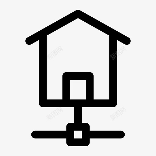 房屋连接家庭图标svg_新图网 https://ixintu.com 共享 家庭 房屋 数据库和服务器像素完善 网络 连接