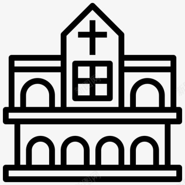 教堂建筑收藏2直线图标图标