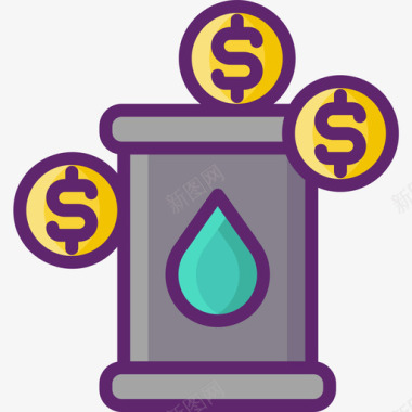 油投资6线性颜色图标图标
