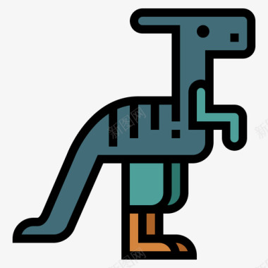 副龙恐龙7线形颜色图标图标
