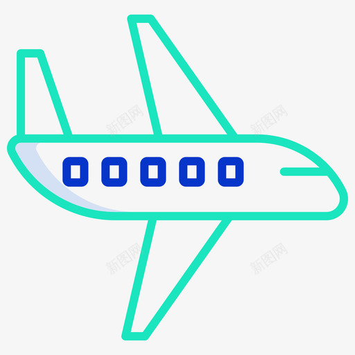 飞机旅行259线性彩色图标svg_新图网 https://ixintu.com 彩色 旅行 线性 飞机