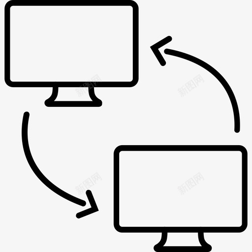 数据交换箭头计算机图标svg_新图网 https://ixintu.com vpn 交换 数据 方向 箭头 计算机