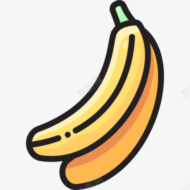 香蕉水果18线形颜色图标图标