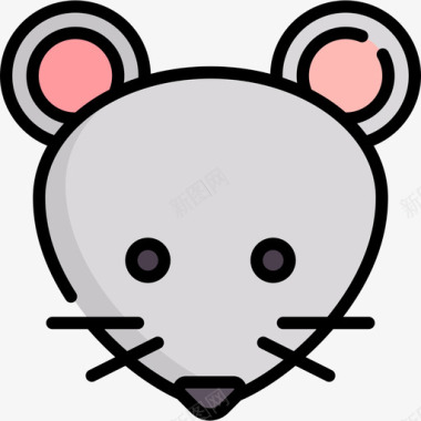 老鼠自然121线性颜色图标图标