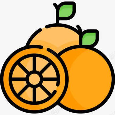 橙色美食32线性颜色图标图标