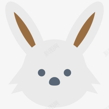 兔子弹簧81扁平图标图标