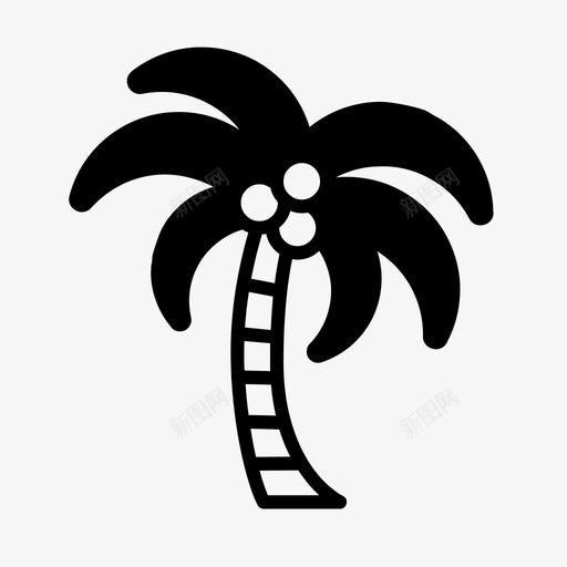 棕榈树自然夏季图标svg_新图网 https://ixintu.com 夏季 棕榈树 热带 自然