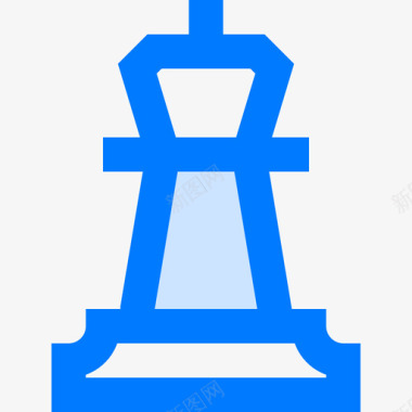 国王国际象棋7蓝色图标图标