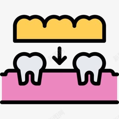 牙冠牙医56彩色图标图标