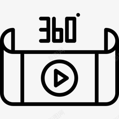 360视频虚拟现实89线性图标图标