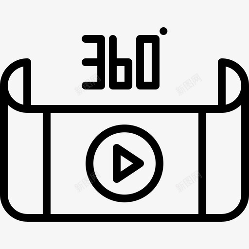 360视频虚拟现实89线性图标svg_新图网 https://ixintu.com 线性 虚拟现实 视频