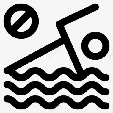 小心游泳活动运动员图标图标