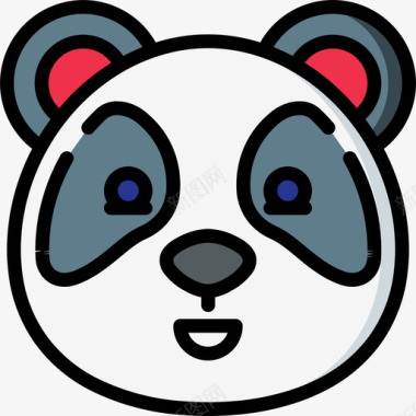 熊猫熊可爱的图标6线性颜色图标