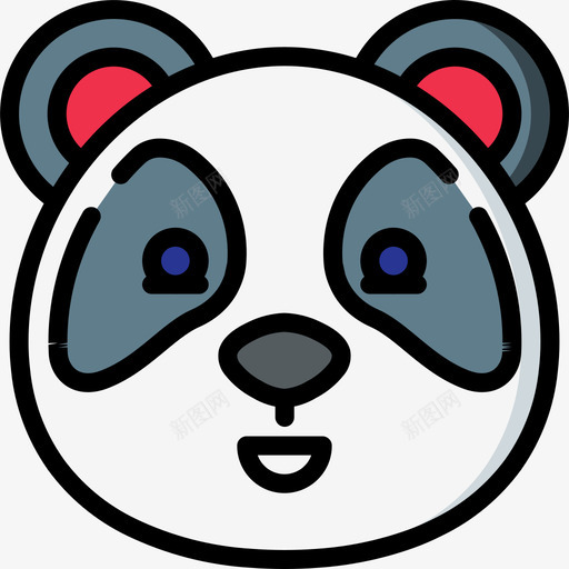 熊猫熊可爱的图标6线性颜色svg_新图网 https://ixintu.com 可爱的图标6 熊猫熊 线性颜色
