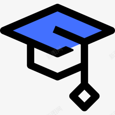 Mortarboard56学校蓝色图标图标