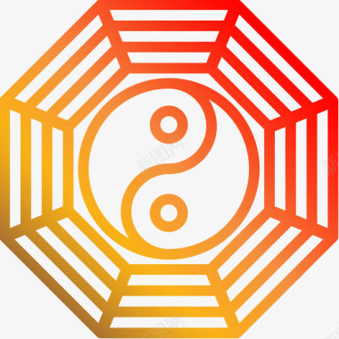 阴阳中国传统梯度图标图标