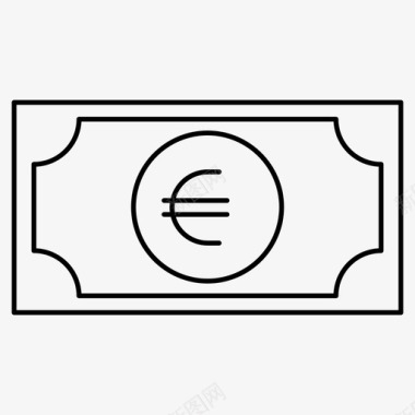 欧元票据货币图标图标