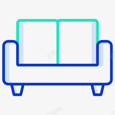 沙发家具装饰3轮廓颜色图标图标