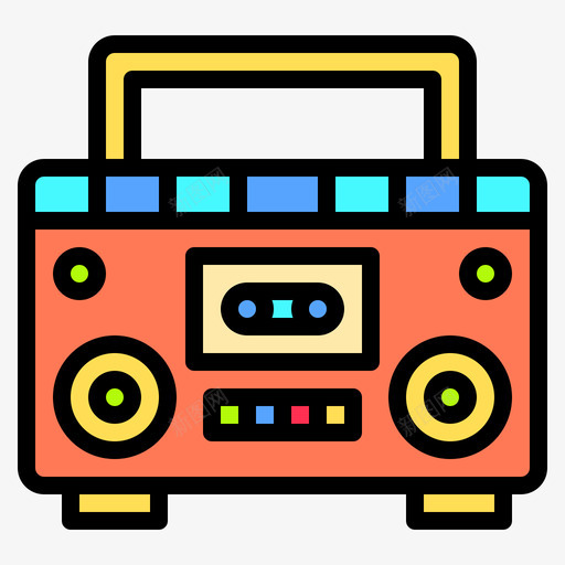 收音机音乐和声音11线性颜色图标svg_新图网 https://ixintu.com 声音 收音机 线性 音乐 颜色