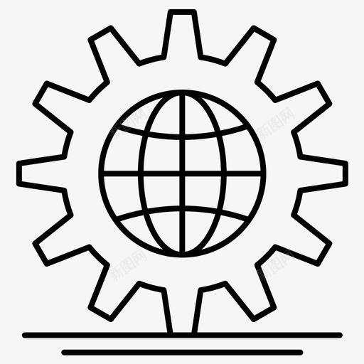齿轮球体设置图标svg_新图网 https://ixintu.com 常规 显影 球体 线组 设置 齿轮