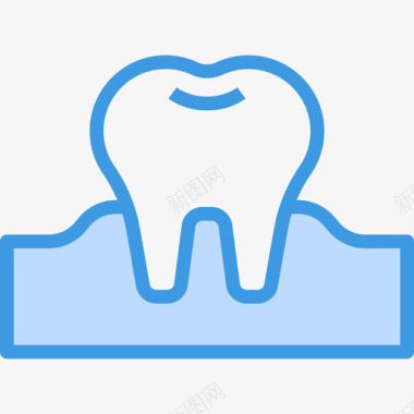 牙齿牙齿34蓝色图标图标