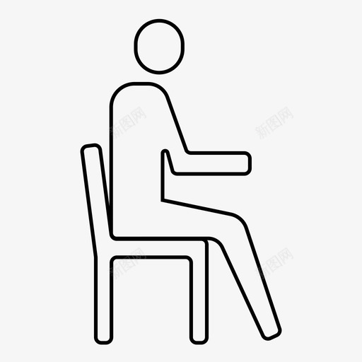 坐椅子办公室图标svg_新图网 https://ixintu.com 人的 办公室 办公桌 工人 座位 椅子 等等 轮廓