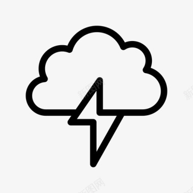 雷电气候云图标图标
