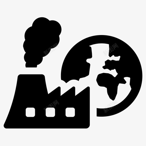 污染碳地球图标svg_新图网 https://ixintu.com 全球 变暖 地球 污染 环境