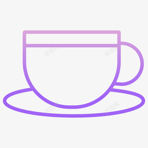 杯子咖啡馆图标2轮廓渐变svg_新图网 https://ixintu.com 咖啡馆图标2 杯子 轮廓渐变