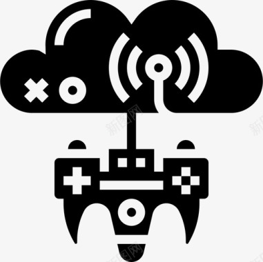 游戏云服务6字形图标图标