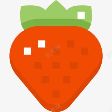草莓蔬菜和水果2扁平图标图标