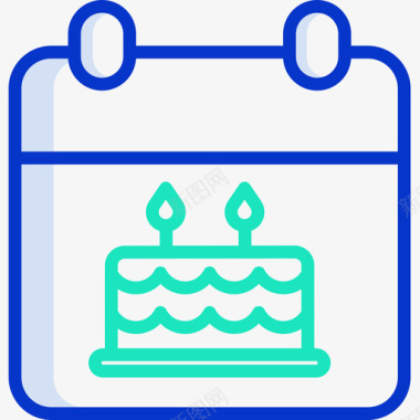 生日聚会和庆祝活动21轮廓颜色图标图标