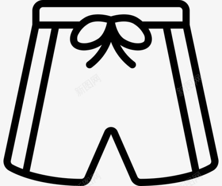 短裤时尚与服装3直线型图标图标