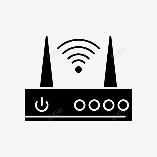 wifi热点internet路由器图标svg_新图网 https://ixintu.com internet路由器 wifi wifi路由器 字形图标 无线 热点