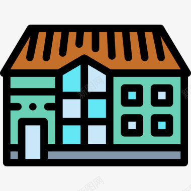 房屋房屋类型21线形颜色图标图标